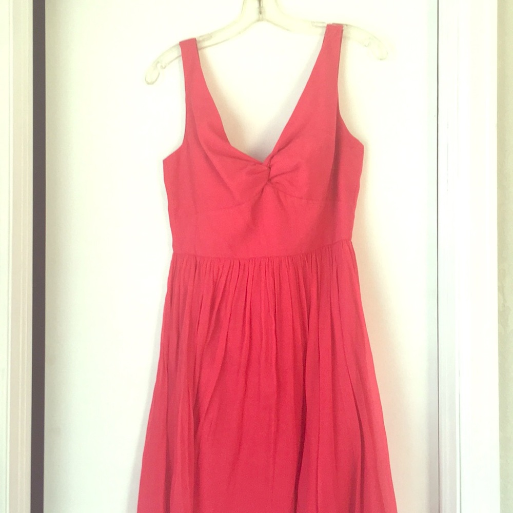 Pink J. Crew bridesmaids dress